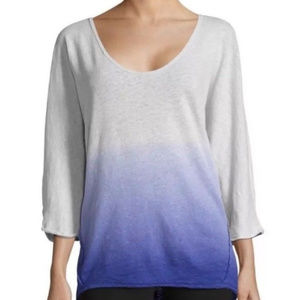 Free people blue purple ombre top tee long sleeves Medium